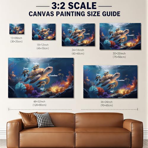 Ipplee Custom Canvas Print Sea Turtle Family - Image 6