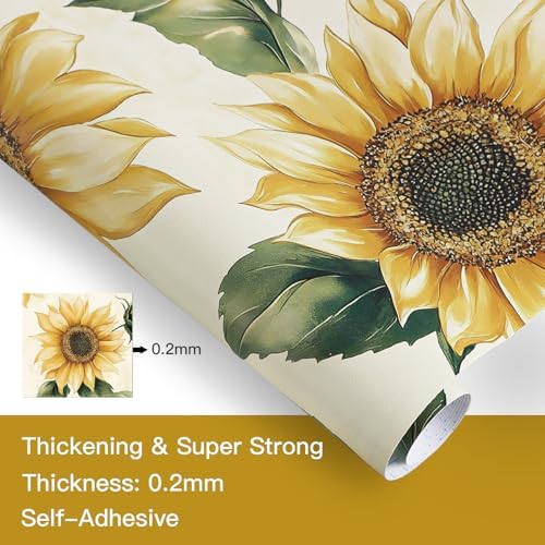 Yasinet Sunflower Peel and Stick Wallpaper Boho Floral Wallpaper - Image 6