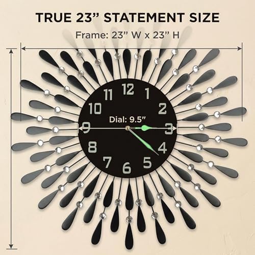 Lulu Decor, 9.5” Black Glass Dial - Image 3