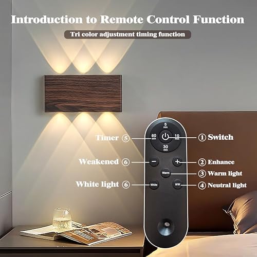 Shelprojsu LED Cordless Wall Sconce, 5200mAh Rechargeable Battery Operated Wall - Image 4
