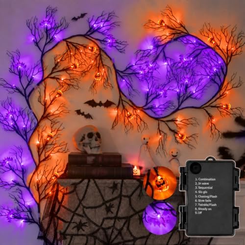 9 Ft Halloween Decor Vine with 45 LED Lights, Adjustable Shape by Unknown