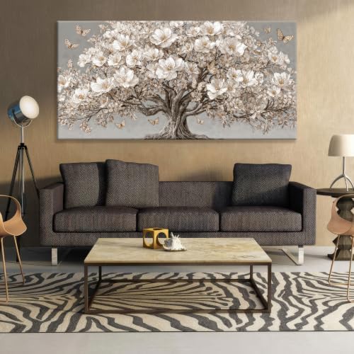 Large Floral Tree Of Life Canvas Wall Art Decor - Image 4