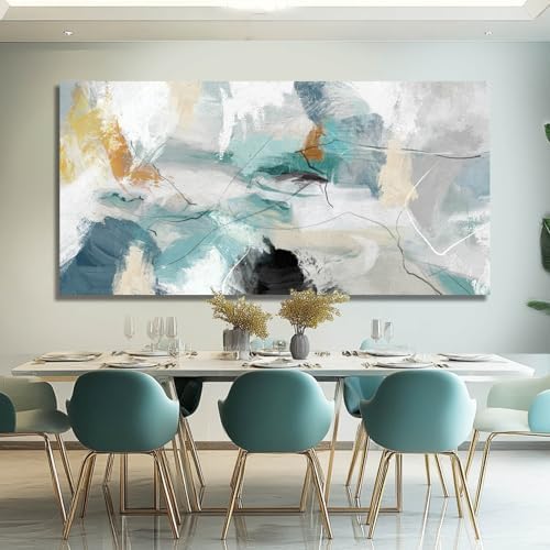 SOUGUAN Green Wall Art Abstract Wall Decor Teal Pictures Canvas Prints Artwork - Image 6