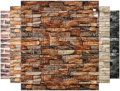 Queenbox 13.8x11.8in 30pcs Faux Brick Wall Panels Peel and Stick, Stone Texture - Image 6