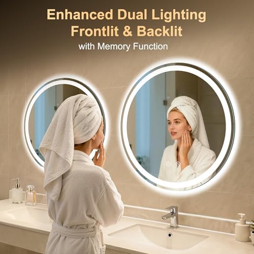 30 Inch Round LED Bathroom Mirror - Image 3