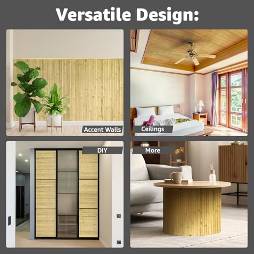 Art3d 48 x 96 in Pole Wrap Natural Bamboo Wall Panel - Image 4