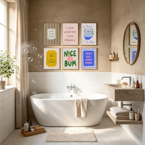 Funny Bathroom Wall Art Decor Cute Dopamine Pictures Colorful Y2k Poster - Image 7