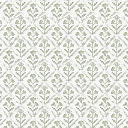 Dimoon Green Peel and Stick Wallpaper Floral Contact Paper Village Vintage by DIYYOURMOON