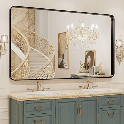 WEER Black Bathroom Vanity Mirror 50X30 Inch by WEER