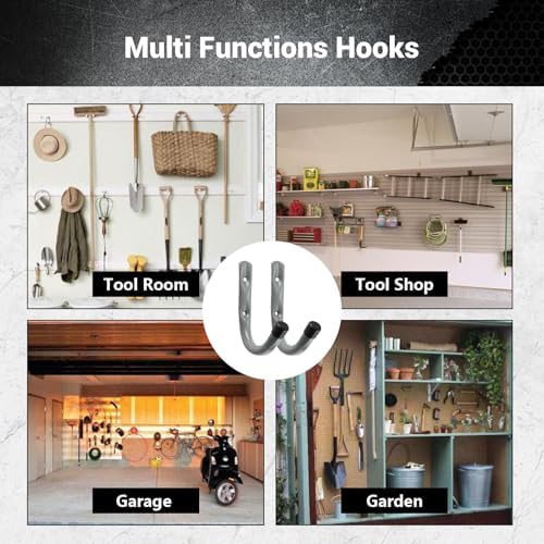 Garage Hooks, 4 Inch Heavy Duty Steel J Hooks - Image 7