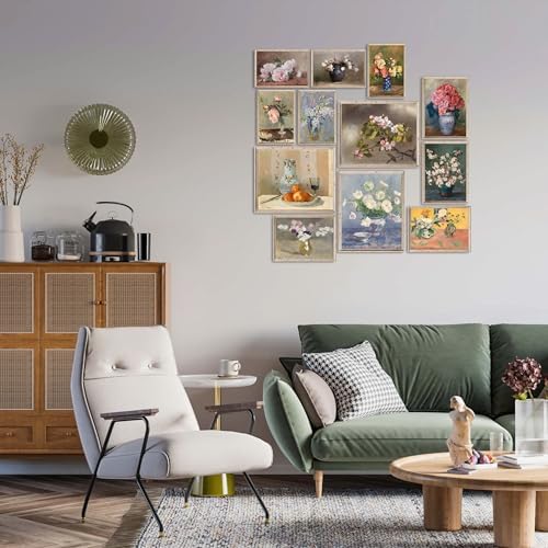 MAZUKO 12 Pcs Unframed Vintage Floral Still Life Art - Image 7