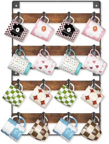 EsLuker.ly Mug Holder Hanger Cup Display Rack Wall Mounted, 2 Pack by EsLukerly
