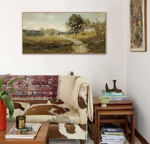 DJSYLIFE Large Framed Wall Art, Vintage Country Road Landscape, 20x40 Inch - Image 3