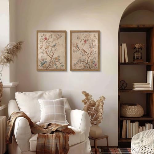Vintage Floral Bird Wall Art Set of 2, Birds - Image 6
