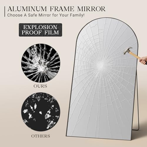 MISSDAY Large Arched Full Length Mirror, Floor Mirror Long Free Standing - Image 4