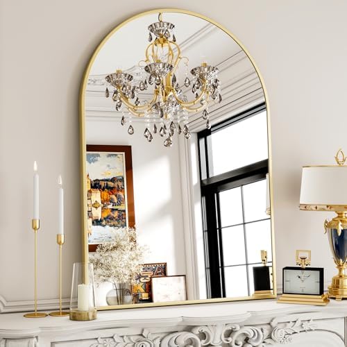 XRAMFY 30x38 Inch Arched Bathroom Mirror by XRAMFY