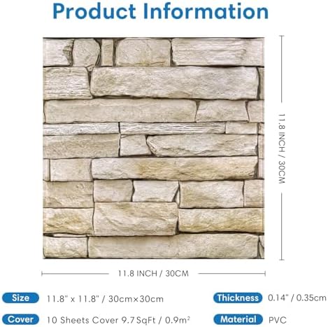 COMSTICKC 3D Faux Stone Wall Panels Peel and Stick - Image 5