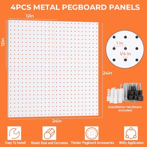 INCLY 70PCS Metal Peg Board Kit - Image 2