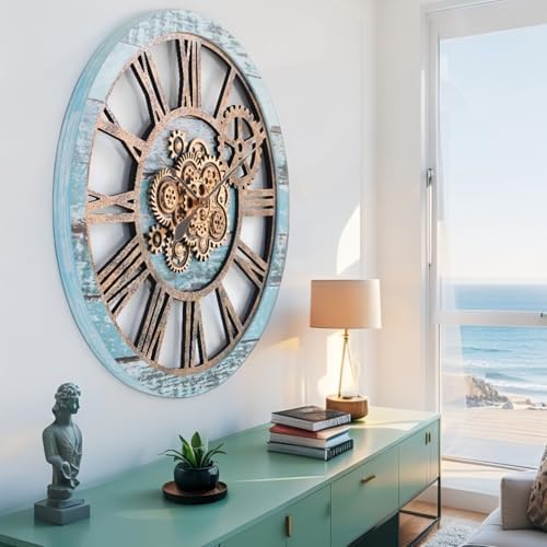 ImprovingLife The Gears Clock 36'' Inch Real Moving Gear Wall Clock Vintage - Image 5
