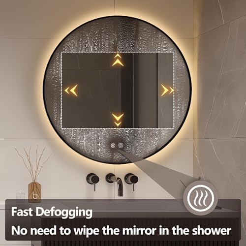 Niccy 24" Round LED Bathroom Backlit Mirror - Image 3