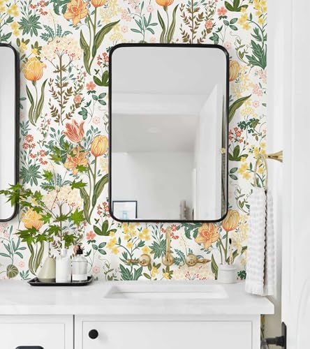 Floral Wallpaper Colorful Flower Botanical Contact Paper17.3in393in - Image 5
