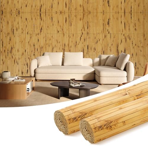 OUZUGIE 2 Pack 96x24 Inch Natural Bamboo Wall Panel by OUZUGIE