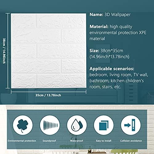 3D Wall Panels Peel and Stick, 29 Sq Ft Coverage, Faux Brick - Image 2