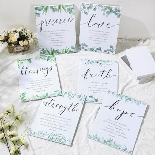 Sacubee 6 Pack Acoustic Christian Art Panels 12" x 16", Sage Green Leaves - Image 4