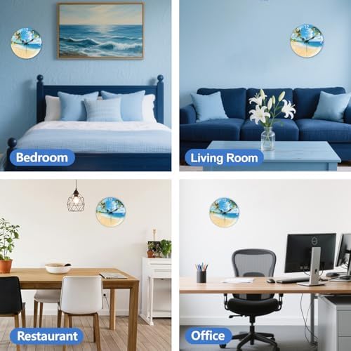 peacoblue Ocean Wall Clocks Battery Operated - Image 4