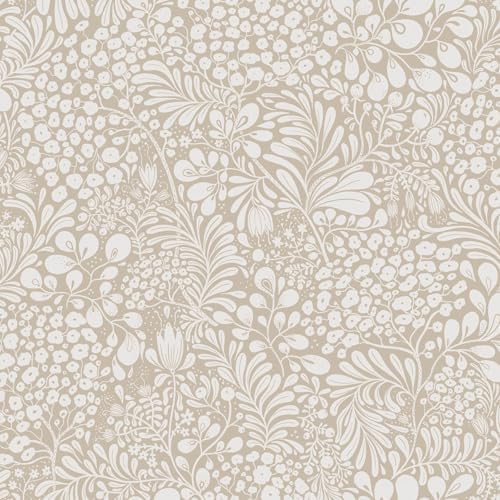 Heroad Peel and Stick Wallpaper Boho Beige Contact Paper 17.3''x196'' Floral by HeroadBrand