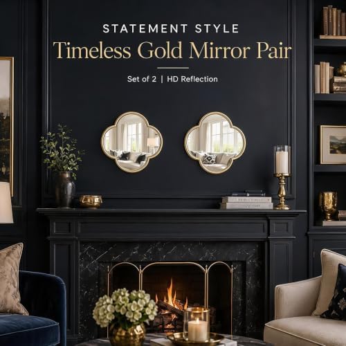 2 Pack Clover Wall Mirrors, Real Glass Decorative Mirrors - Image 6