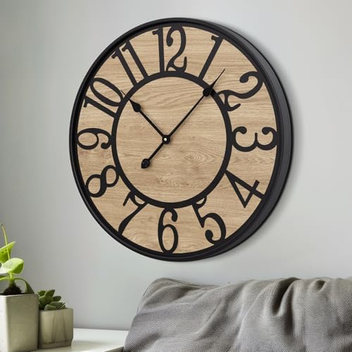 LEIKE Large Wall Clocks Living Room Decor, Non Ticking Silent, Battery Operated - Image 2