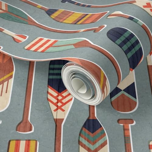 Spoonflower Lake House Cabin Peel and Stick Wallpaper - Image 2