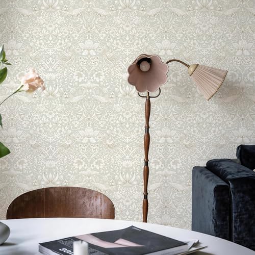 17.7x394in Vintage Floral Wallpaper Peel and Stick William Morris Style - Image 4