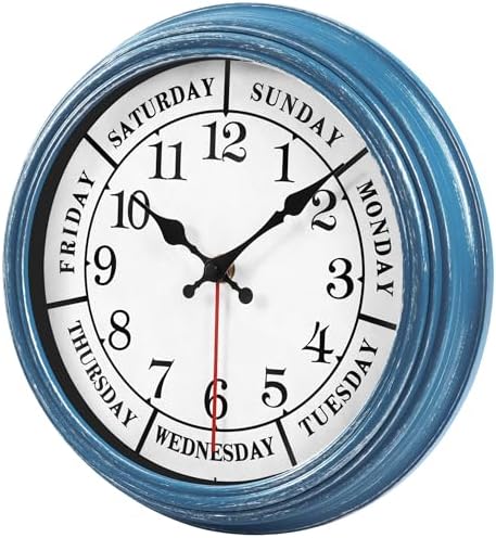 JENLYSTIME 12 Inch Retro Day of The Week Wall Clock - Image 2