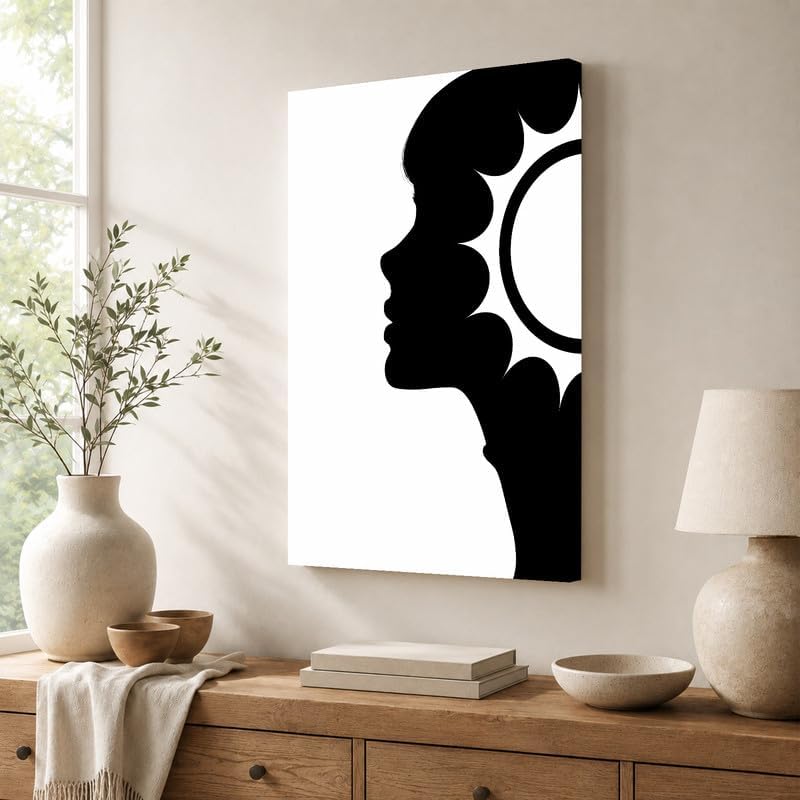 InkFlow Posters Abstract Face Silhouette Canvas Poster - Image 4