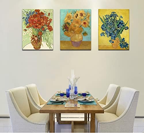 OKEXCKK Sunflowers of Vincent Van Gogh Wall Art, Irises Flower Paintings - Image 7