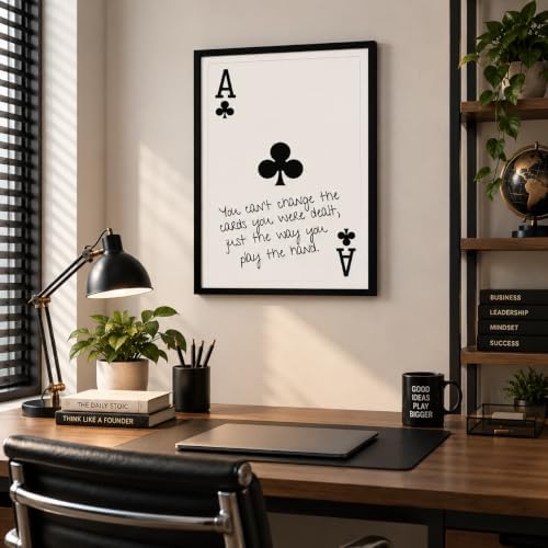 GEFQBBLD Black Framed Ace of Clubs Canvas Wall Art - Image 5
