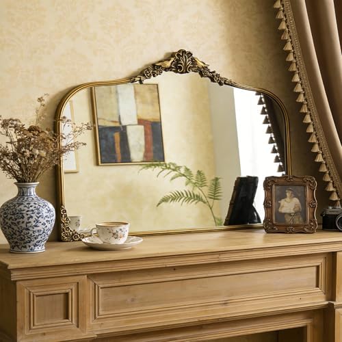 Antique Baroque Vintage Vanity Mirror 25x36Inch, Arched Vintage Wall Mirror - Image 2