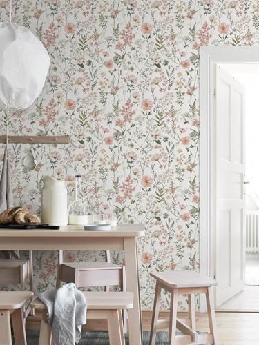 Orainege Pink Floral Peel and Stick Wallpaper Self Adhesive Wallpaper - Image 7