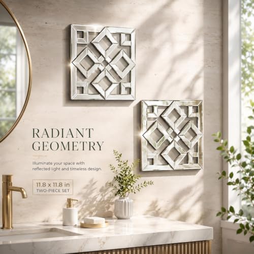 Square Decorative Wall Mirror 12 x 12 Inch, Modern Wall Mounted Accent Mirror - Image 4