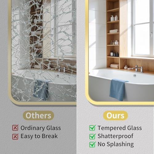 Bathroom Mirror, 30X40 Inch Black Metal Framed Mirror - Image 3