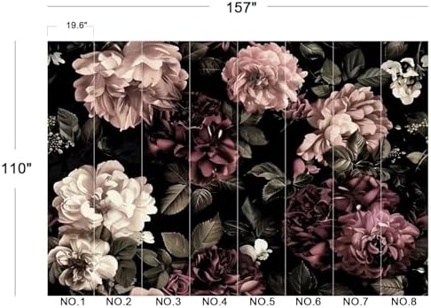 Luxurious Moody Dark Romantic Peony Floral Pattern Wallpaper - Image 5