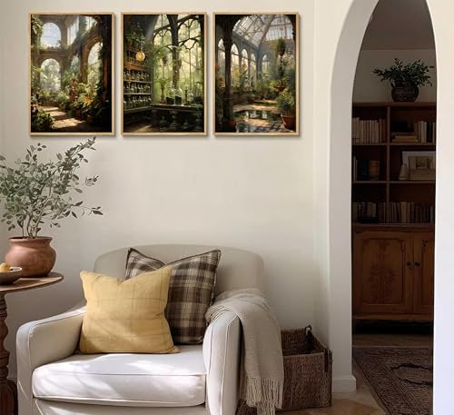 3pcs William Morris Green Plants Canvas Wall Art Medieval Castle Posters Prints - Image 4