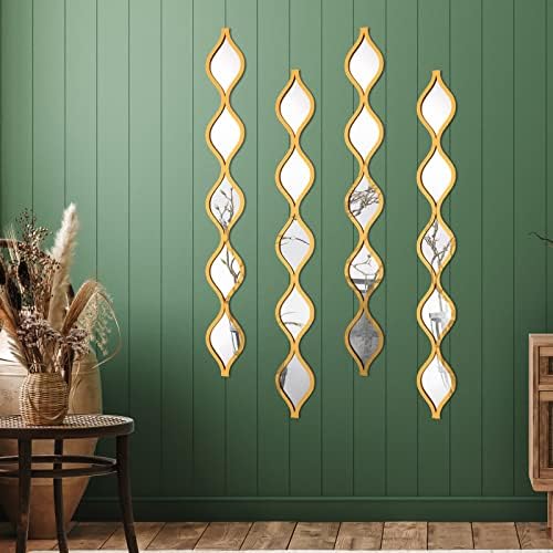 Qunclay 4 Pcs Teardrop Mirror Wall Art Decorative Mirror Wall Decor - Image 6