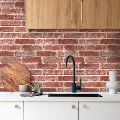 COMSTICKC 3D Peel and Stick Faux Brick Wall Stickers, Ultra-Light - Image 2