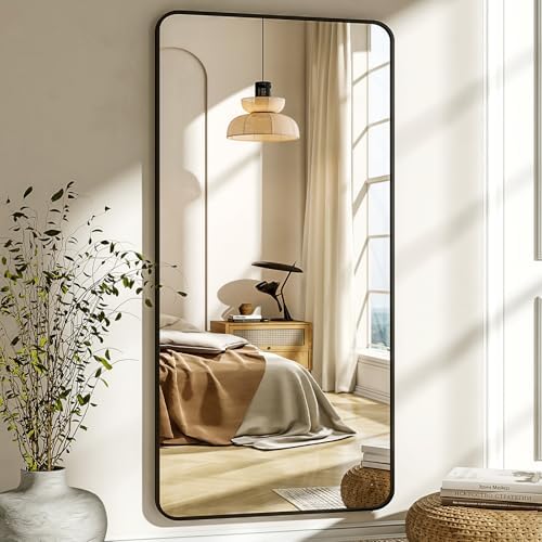 XRAMFY 76"x34" Floor Full Length Mirror Standing Full Body Rounded Corner - Image 3