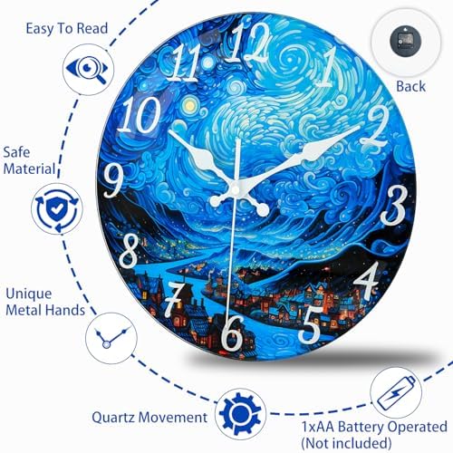 Silent Glass Wall Clock Non Ticking - Image 6