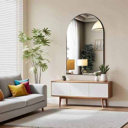 Arched Wall Mirror 30x20 Inch Black Bathroom Vanity Mirror - Image 2