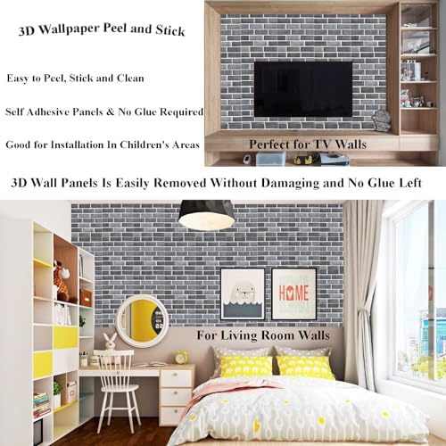 3D Wall Panels Peel and Stick 10 PCS PVC Brick Stone Wallpaper - Image 4